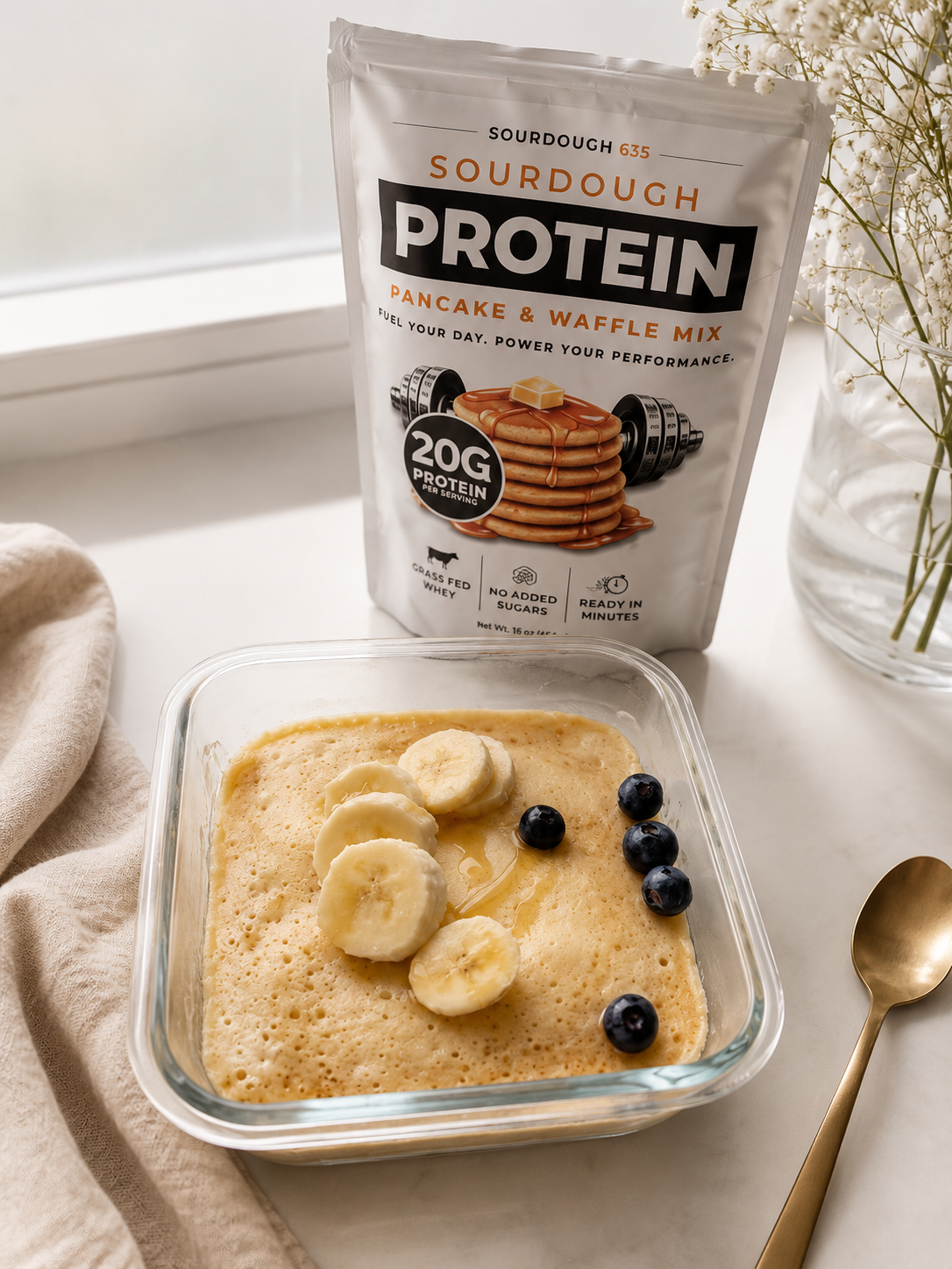 The Easiest Microwave Protein Pancake Bowl