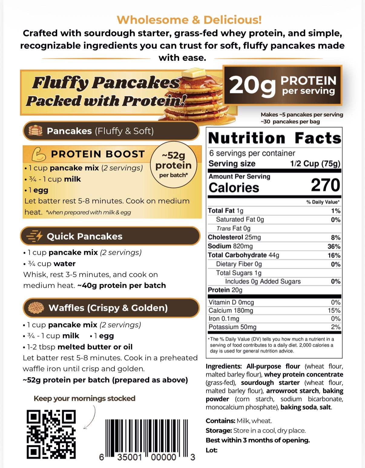 2-Pack Sourdough Protein Pancake & Waffle Mix (Best Value)